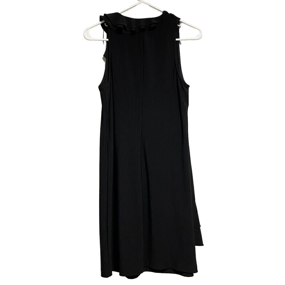 New Cache Sleeveless Diagonal Ruffle Shift Black … - image 2
